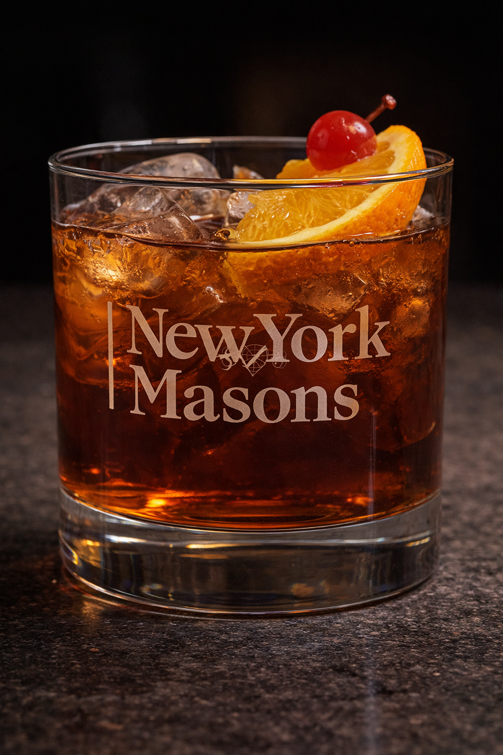 New York Masons Rocks Glass Set - 2 Piece Collection