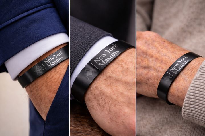 NY Masons Engraved Cuff Bracelet