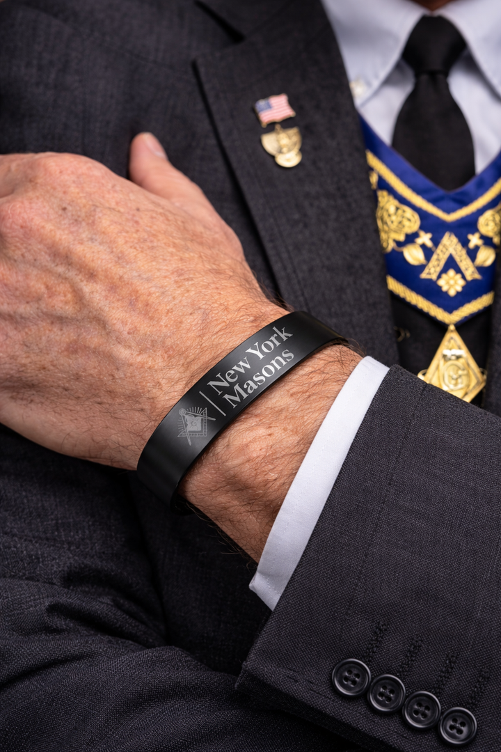 NY Masons Engraved Cuff Bracelet