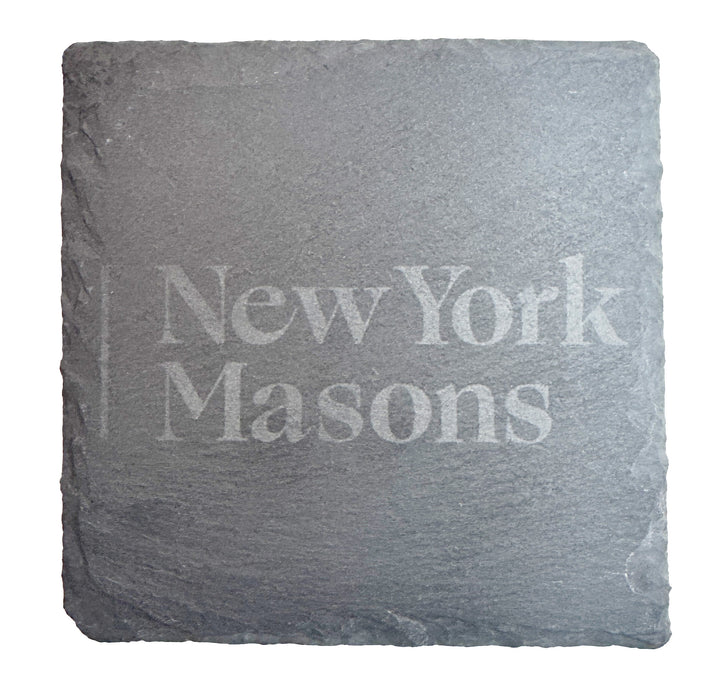 NY Masons Personalized Slate Coasters — Set of 4